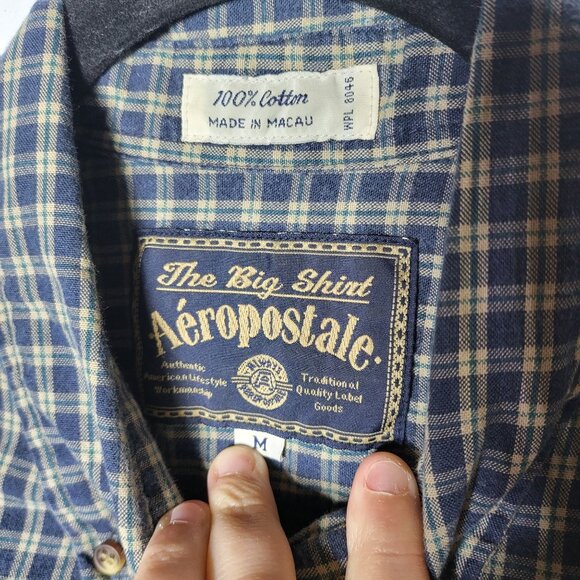 Vintage Aeropostale Mens The Big Shirt Plaid Long Sleeve Button Up Size Medium - Picture 4 of 9